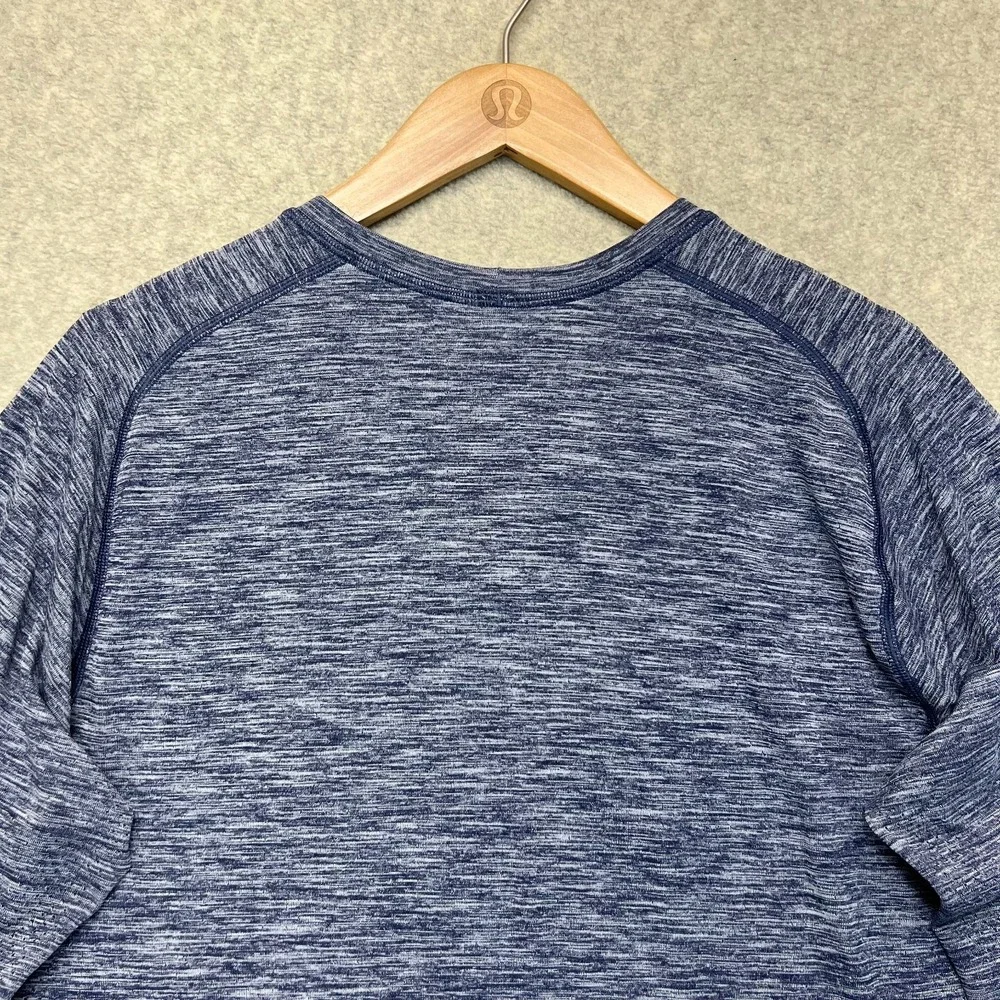 Lululemon Mens Metal‎ Vent Tech T-Shirt Heathered Blue Long Sleeve Performance L
